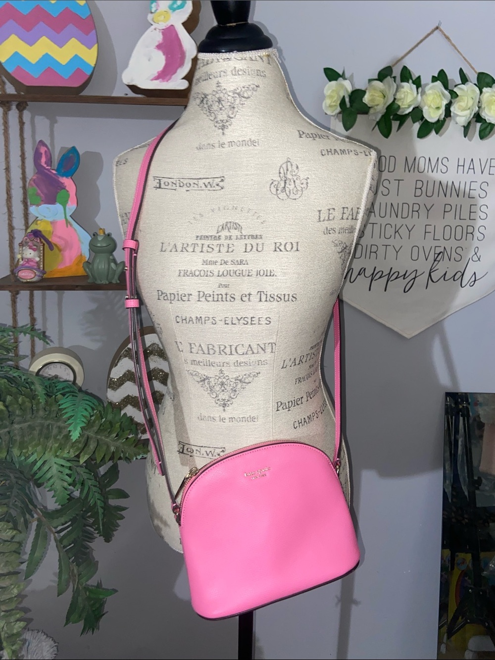 Kate Spade Schuyler Dome Hot Pink Crossbody Bag w/ Pink Dust Bag